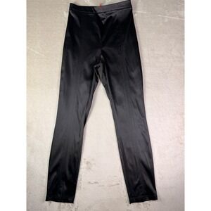 & Other Stories Womens Black Satin High Waisted Slim Leg Trousers Size 4 Small